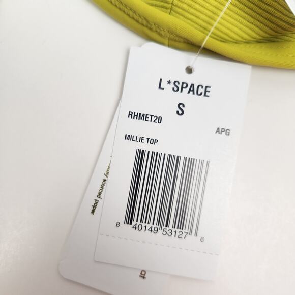 L*Space Millie Bikini Top In Apple Green/Yellow Size Small NWT - Picture 4 of 5